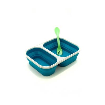Eco Vessel Smashbox Çift Hazneli Katlanır Tabak-MAVİ