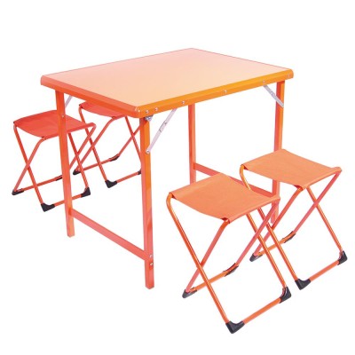 Andoutdoor French 4 Masa ve Sandalye Seti-TURUNCU Andoutdoor French 4 Masa ve Sandalye Seti-TURUNCU