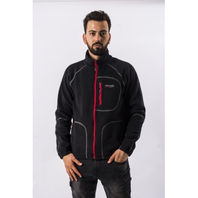 FreeCamp Man Full Zipper Fleece Polar-SİYAH-KIRMIZI FreeCamp Man Full Zipper Fleece Polar-SİYAH-KIRMIZI