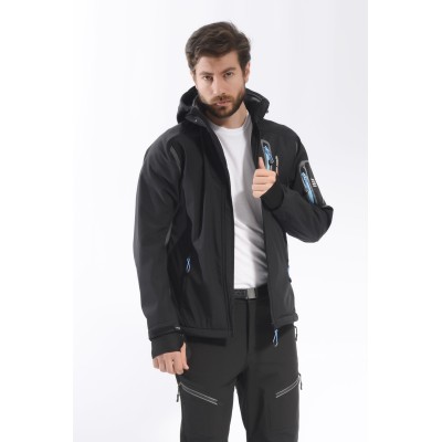 FreeCamp Eagle Softshell Ceket-SİYAH-MAVİ FreeCamp Eagle Softshell Ceket-SİYAH-MAVİ
