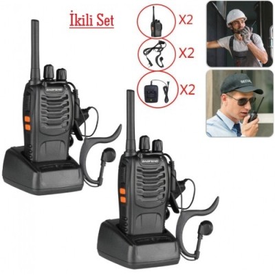 Baofeng BF-88E Lisanssız PMR El Telsizi (2'li Set) – Kulaklık Hediyeli