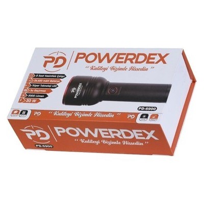 Powerdex PD-6900 Zoomlu Şarjlı El Feneri 20W 2000 Lümen