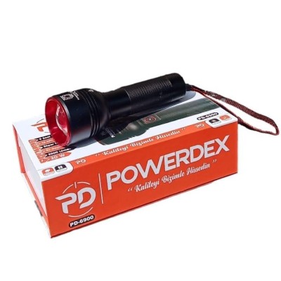 Powerdex PD-6900 Zoomlu Şarjlı El Feneri 20W 2000 Lümen