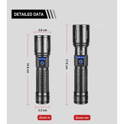 Powerdex PD-4200 Yağmur Suyu Geçirmez 10Watt Süper LED Profesyonel Şarjlı El Feneri