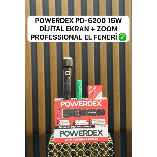 Powerdex PD-6200 15 Watt 1500 Lümen Profesyonel El Feneri