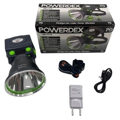 Powerdex PD-1772 Büyük Şarjlı Kafa Lambası 2000 Lümen