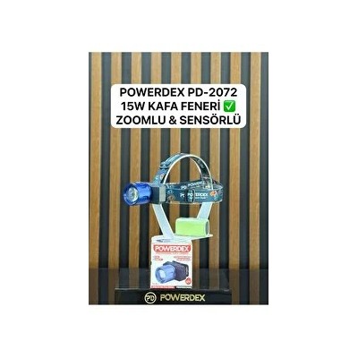 Powerdex PD-2072 15W Sensörlü Şarjlı ve Zoomlu Kafa Lambası