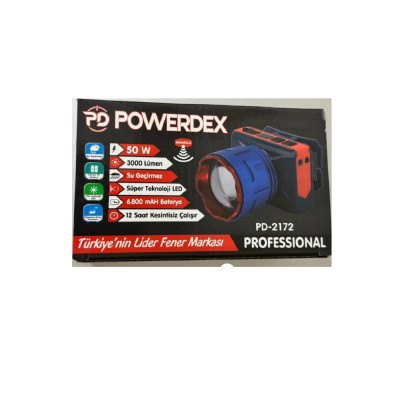 Powerdex PD-2172 15W Sensörlü Şarjlı ve Zoomlu Kafa Lambası