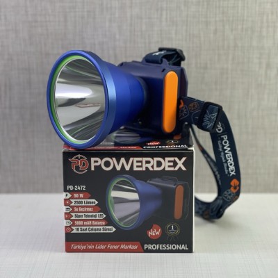Powerdex Pd 2472 50W Şarjlı Kafa Lambası | 2500 Lümen Nokta LED