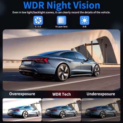 4K Ultra Hd 1080p Yer Çekimi Sensor (Sürüş Destek Çarpışma Park İzleme) Ekran 2.4'' Sürücü Kayıt Kamerası