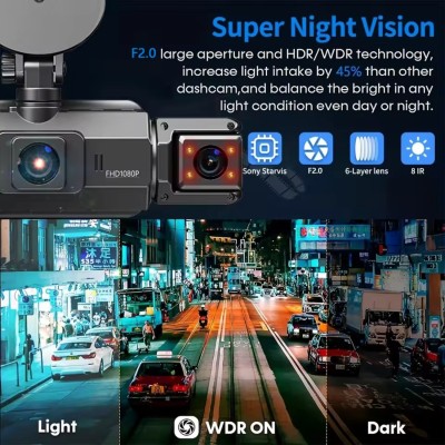 4K Ultra Hd 1080p Yer Çekimi Sensor (Sürüş Destek Çarpışma Park İzleme) Ekran 2.4'' Sürücü Kayıt Kamerası