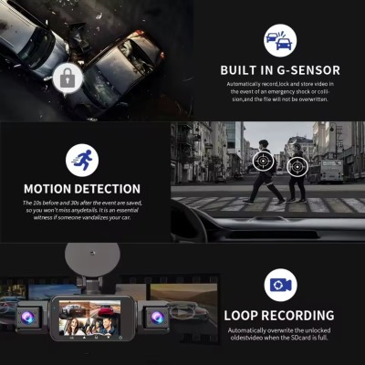 4K Ultra Hd 1080p Yer Çekimi Sensor (Sürüş Destek Çarpışma Park İzleme) Ekran 2.4'' Sürücü Kayıt Kamerası