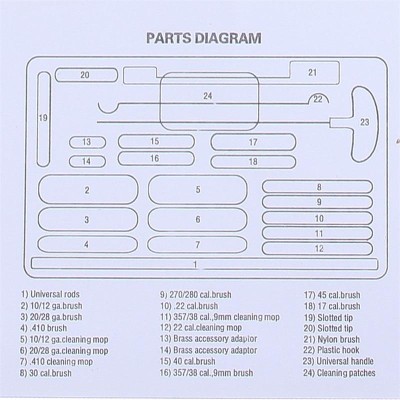 Nikula-24 Adet Evrensel Av Silah Temizleme Kiti Tüfek Tabanca Temizleme Seti