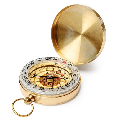 Yuvarlak SarÄ± Metal Kasa Su GeÃ§irmez Fosforlu DayanÄ±klÄ± Pusula G50