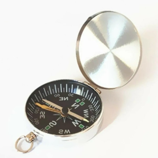 Nikula-Mini Taşınabilir Kapaklı Cep Saati Model Alüminyum İğne Kilitli Pusula G45-1