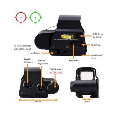 Nikula 558-G43 XPS2 Hedef İşaretleyici Red Dot - Holografik Nişangâh, 5x Büyütmeli Set-Siyah