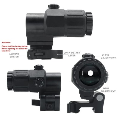 Nikula Magnifier 5x Yakınlaştırmalı Dürbün - 22mm Ray Uyumlu, Katlanır Yaylı Ayaklı