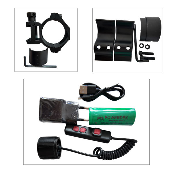 Powerdex PD-515 PRO Profesyonel Tüfek Avcı Feneri 20 Watt