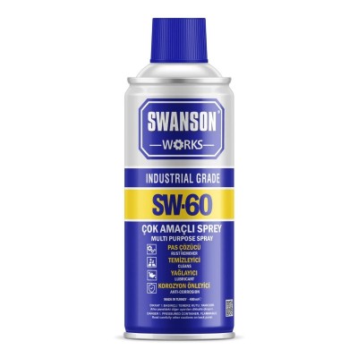 Swanson SW-60 Works Pas Sökücü Yağlayıcı Korozyon Önleyici Koruyucu Çok Amaçlı Multi Sprey 400 ML