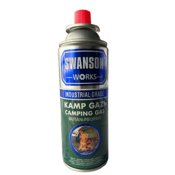 Swanson Works Bütan Propan Kamp Ocak Gazı Valfli Pürmüz Kartuşu 227 GR 400 ML