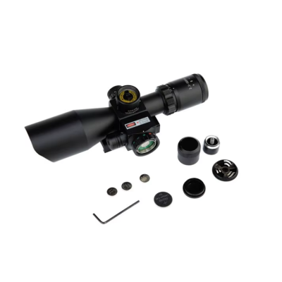 Taktik 2.5-10X40 çift işıklı kapsam kırmızı lazer Sight ile güçlü Sight