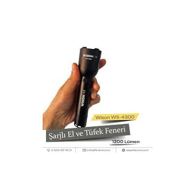 Wison WS-4300 1200 Lümen Tüfek Aparatlı Şarjlı El Fener
