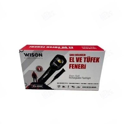 Wison WS-4300 1200 Lümen Tüfek Aparatlı Şarjlı El Fener