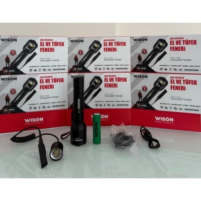 Wison WS-4300 1200 Lümen Tüfek Aparatlı Şarjlı El Fener